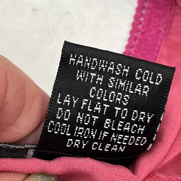 Vintage Y2K Wet Seal Tank Top Womens XS Pink Silk Babydoll Cropped Double Strap - Picture 9 of 9